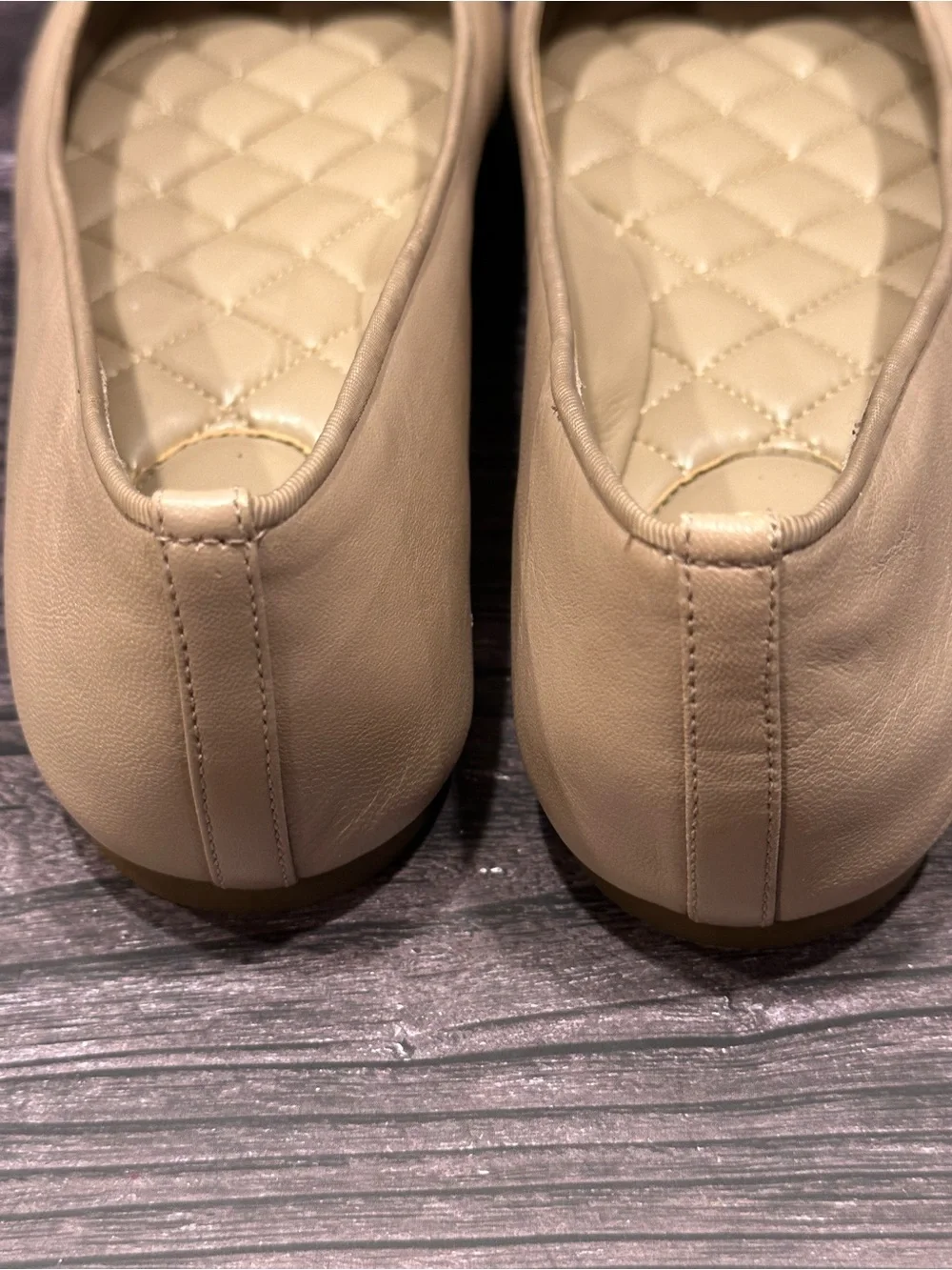 Michael Kors Beige Leather Padlock Bow Ballet Flats Women’s Size 10M